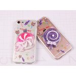 Wholesale iPhone 7 Lollipop Candy Style Liquid Star Dust Case (Gold)